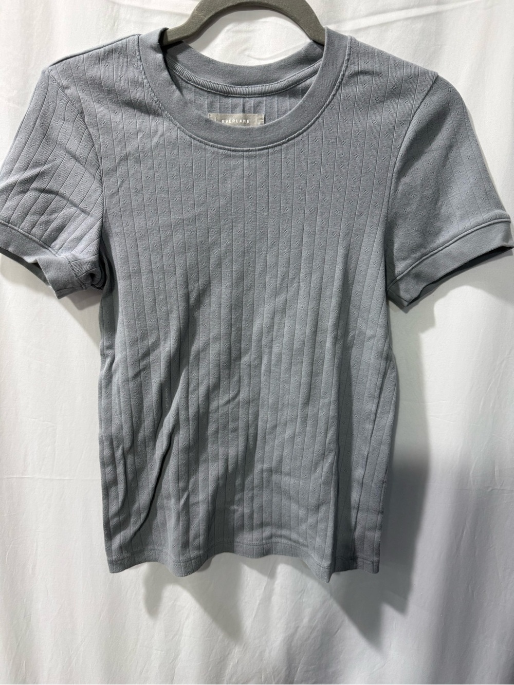 Everlane Heather Gray Ribbed Crew Tee